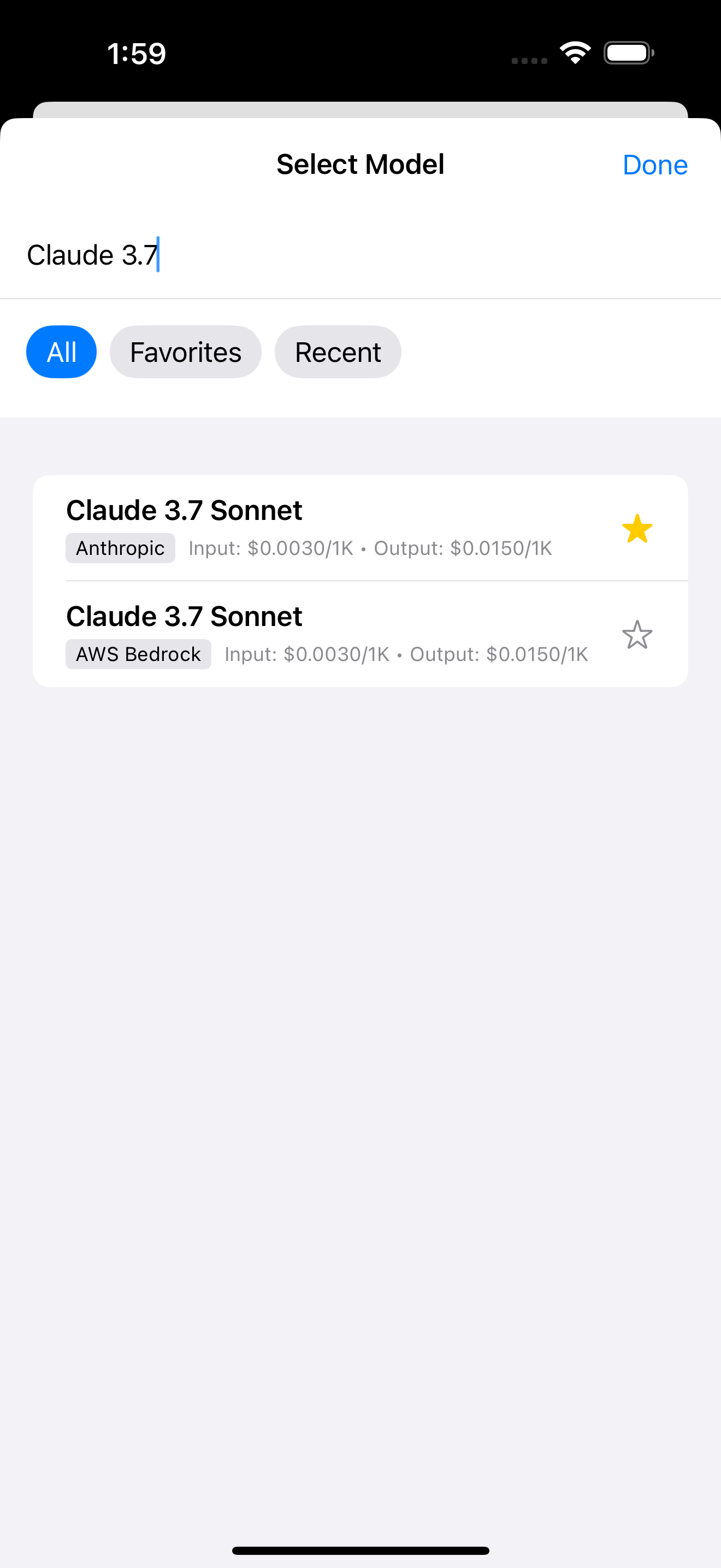 AI Cost Calc iPhone - Cost Breakdown